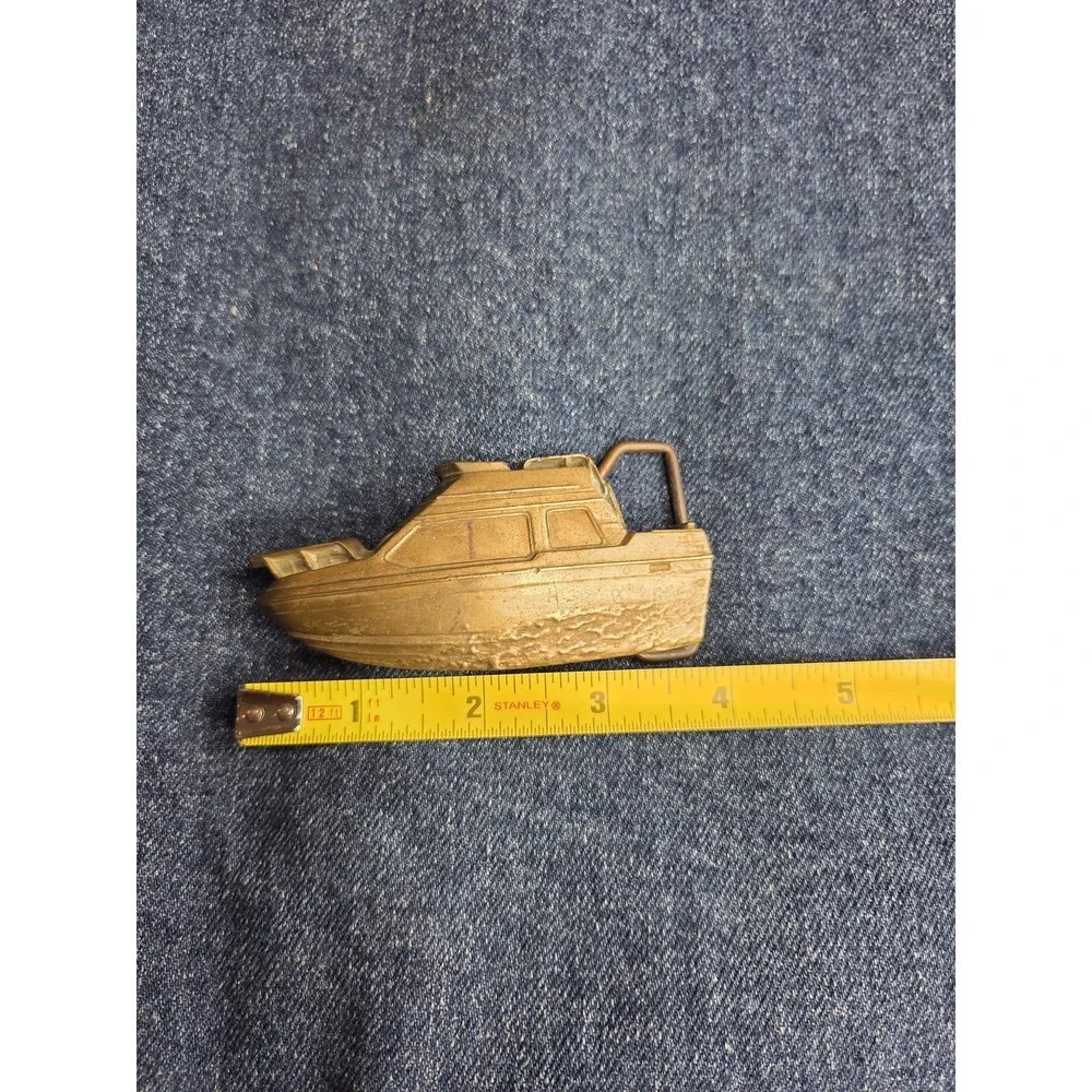 Vintage 1978 Baron Cabin Cruiser Brass Belt Buckle - Rare Nautical
